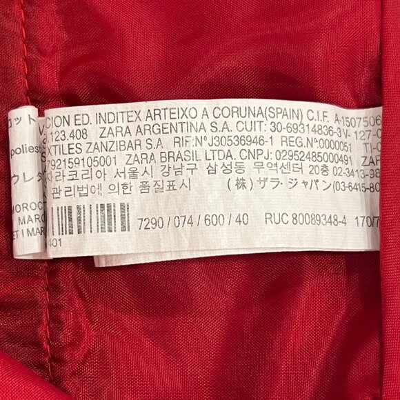 ZARA WOMAN Red Trouser/Pant 7290 SZ 8 - Picture 9 of 9